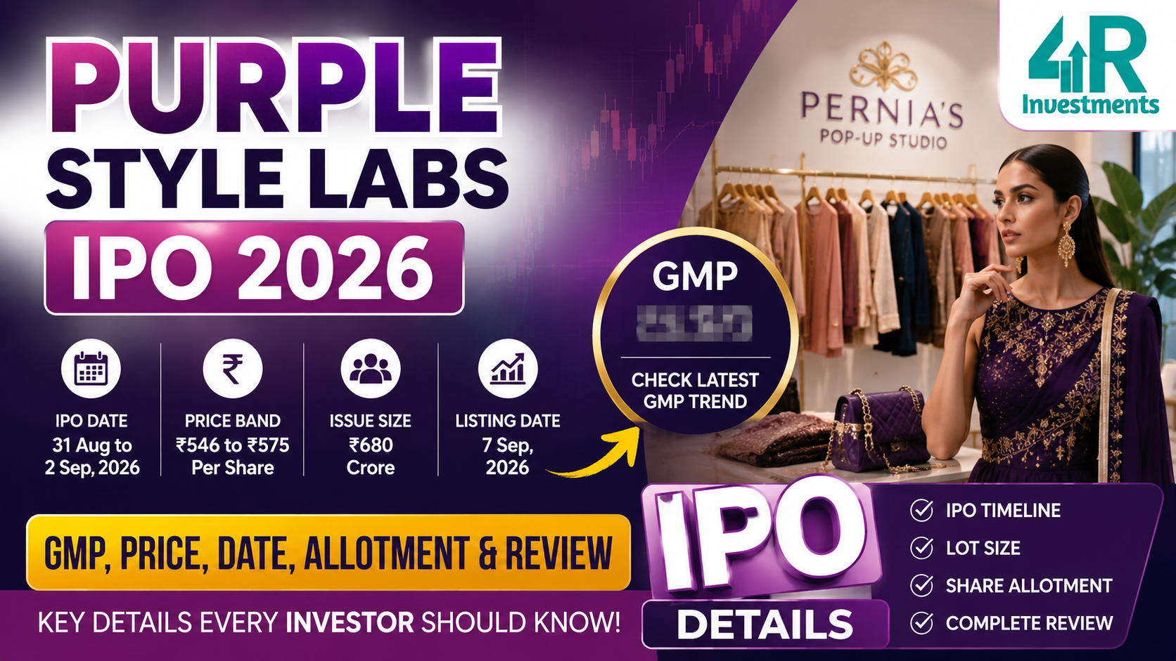 Purple Style Labs IPO 2026 GMP, price, date, allotment and review – 4R Investments
