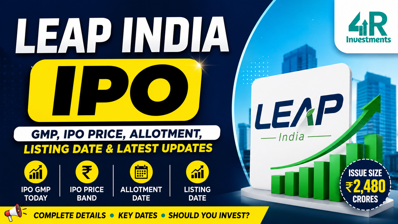 LEAP India IPO GMP, Price Band, Allotment and Listing Date 2026